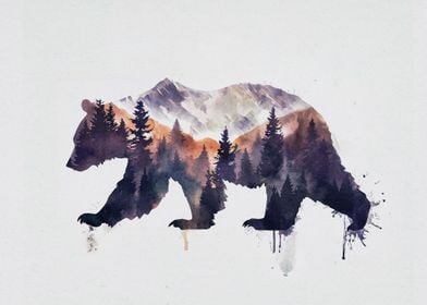 double exposure bear