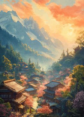 Mountain Sunset Landscape