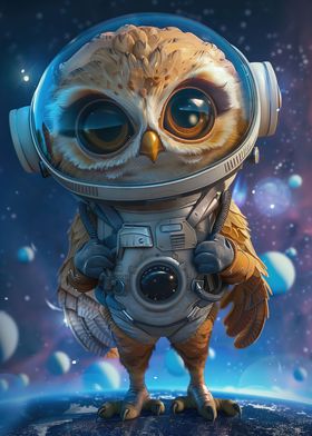 Adorable Owl Astronaut