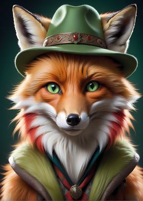 Fox with Hat