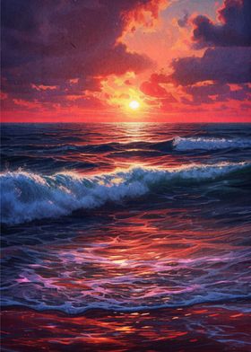 Beach Sunset Landscape