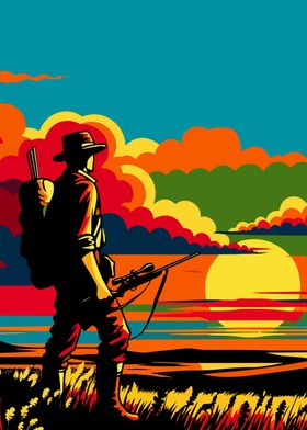 hunting sunset wpap popart