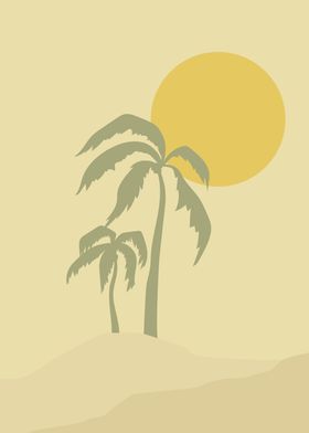 Desert landscape tree sun