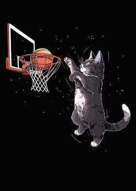 Cat Playing Basketball
