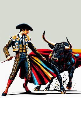 Bullfighting wpap pop art