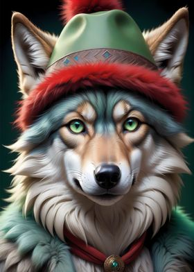 Wolf with Hat