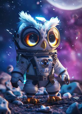 Cute Owl Space Astronaut