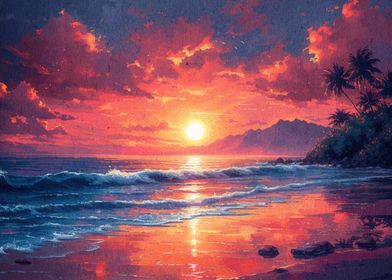 Beach Sunset Landscape