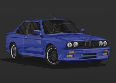 BMW E30 Coupe Blue