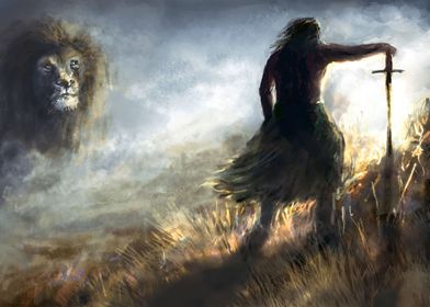 Highland Warrior and Lion