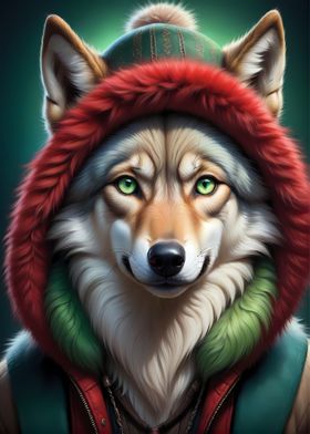 Wolf with Hat