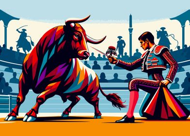 Bullfighting wpap pop art