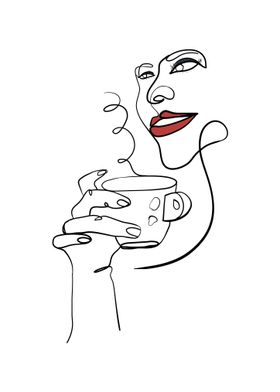 Woman holds coffee cup
