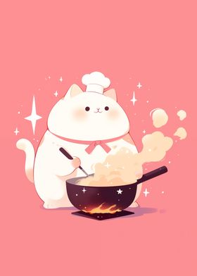 Cat Cooking for Kitchen