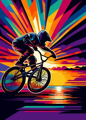 BMX sunset wpap pop art