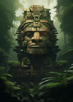 Mayan Aztec Jungle Statue