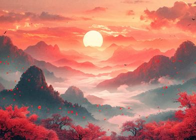 Sunset Mountain Landscape