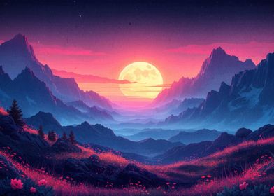 Sunset Mountain Landscape