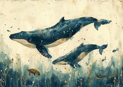 humpback whales Painting