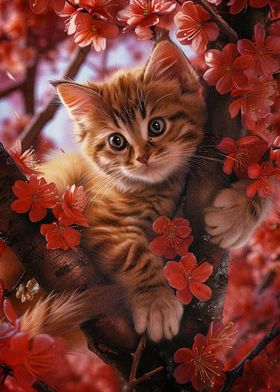 cherry blossom cat 