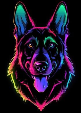 Dog Animal Neon Pet Friend