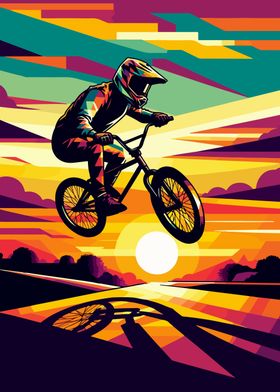 BMX sunset wpap pop art