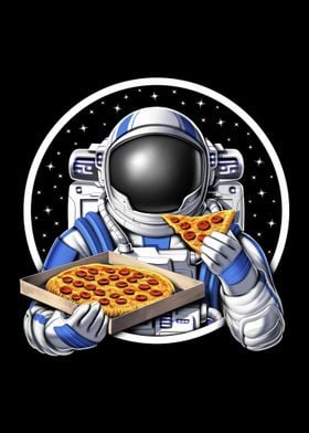 Space Astronaut Eats Pizza