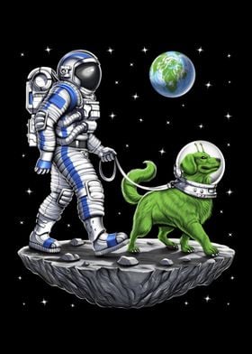 Space Astronaut Alien Dog