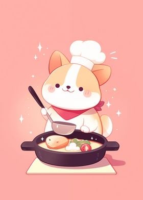 Corgi Cooking for Kitchen