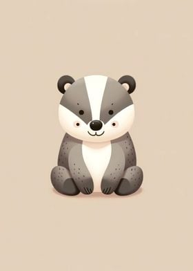 Cute Badger Woodland Theme