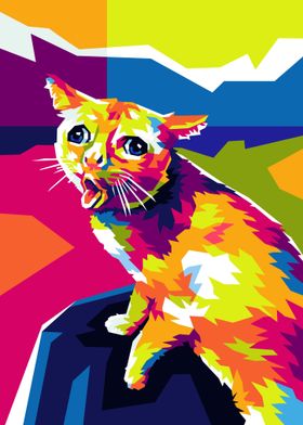 Meme Cat in WPAP Art
