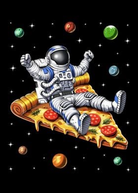 Astronaut Riding Pizza