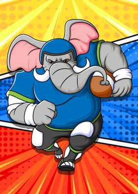 Rugby Player Elephant Anim