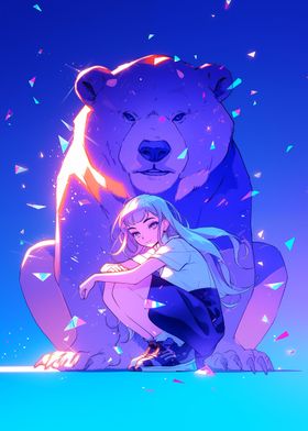 Aesthetic Girl and Bear