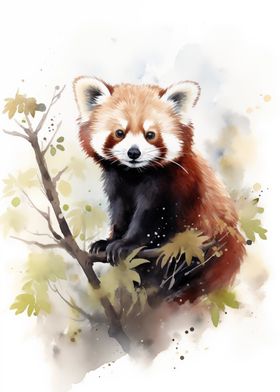 Red Panda Watercolor