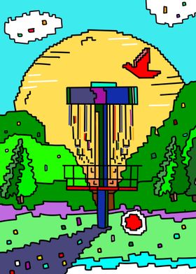 Disc Golf Pixel Art