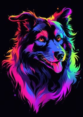 Dog Animal Neon Pet Friend