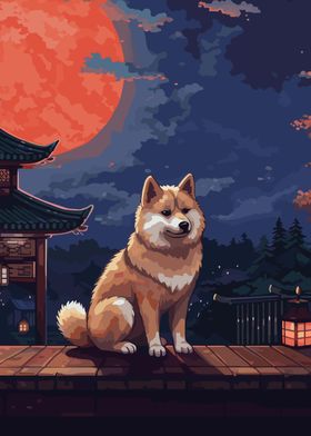 Dog Japanese Landscape