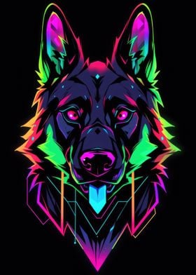 Dog Animal Neon Pet Friend