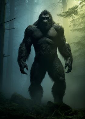 Bigfoot in forest