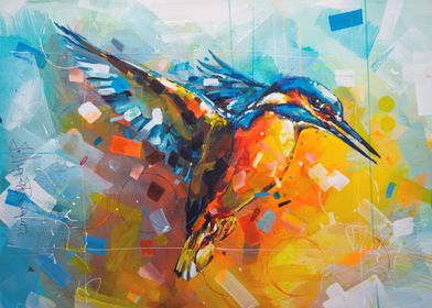 King fisher bird painting