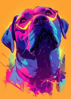 Dog Animal Neon Pet Friend