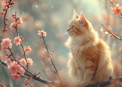 cherry blossom cat