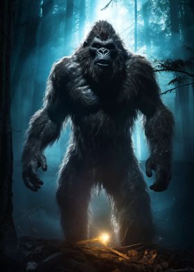 Bigfoot in forest