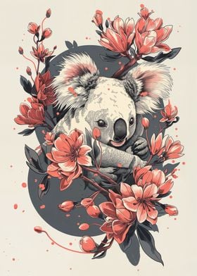 Koala with Flowers