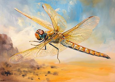 Desert dragonfly in flight