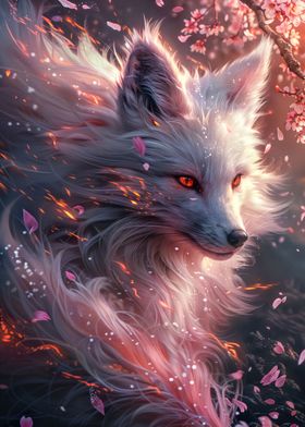 white kitsune fox head