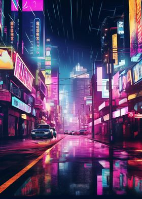 Neon Cyberpunk City