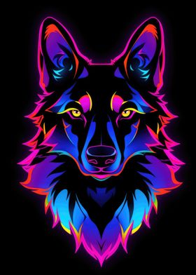 Dog Animal Neon Pet Friend