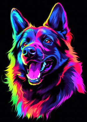 Dog Animal Neon Pet Friend